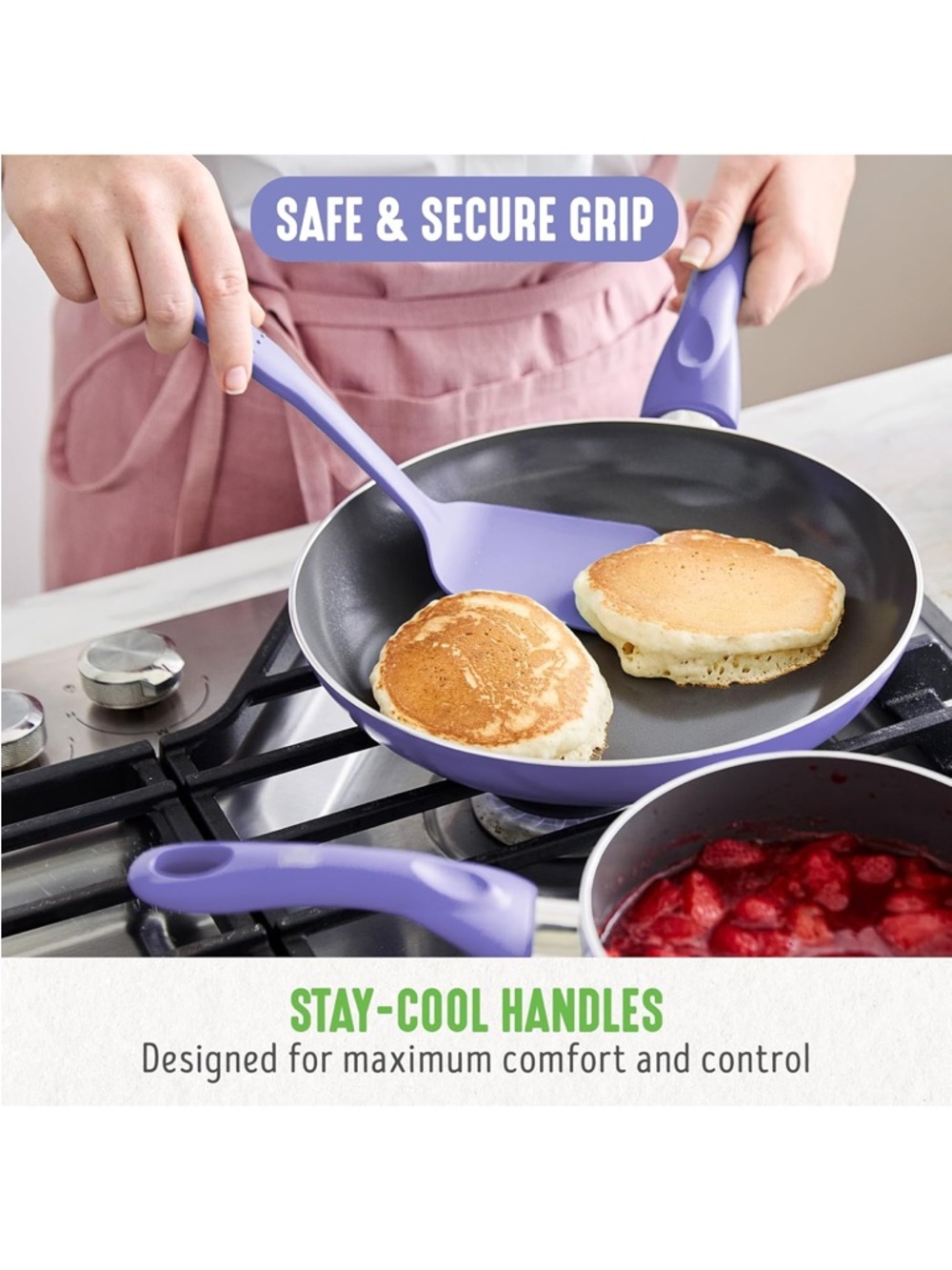 GreenLife Essentials 8" Frying Pan Skillet Ceramic Nonstick, Induction Ready - Picture 4 of 8